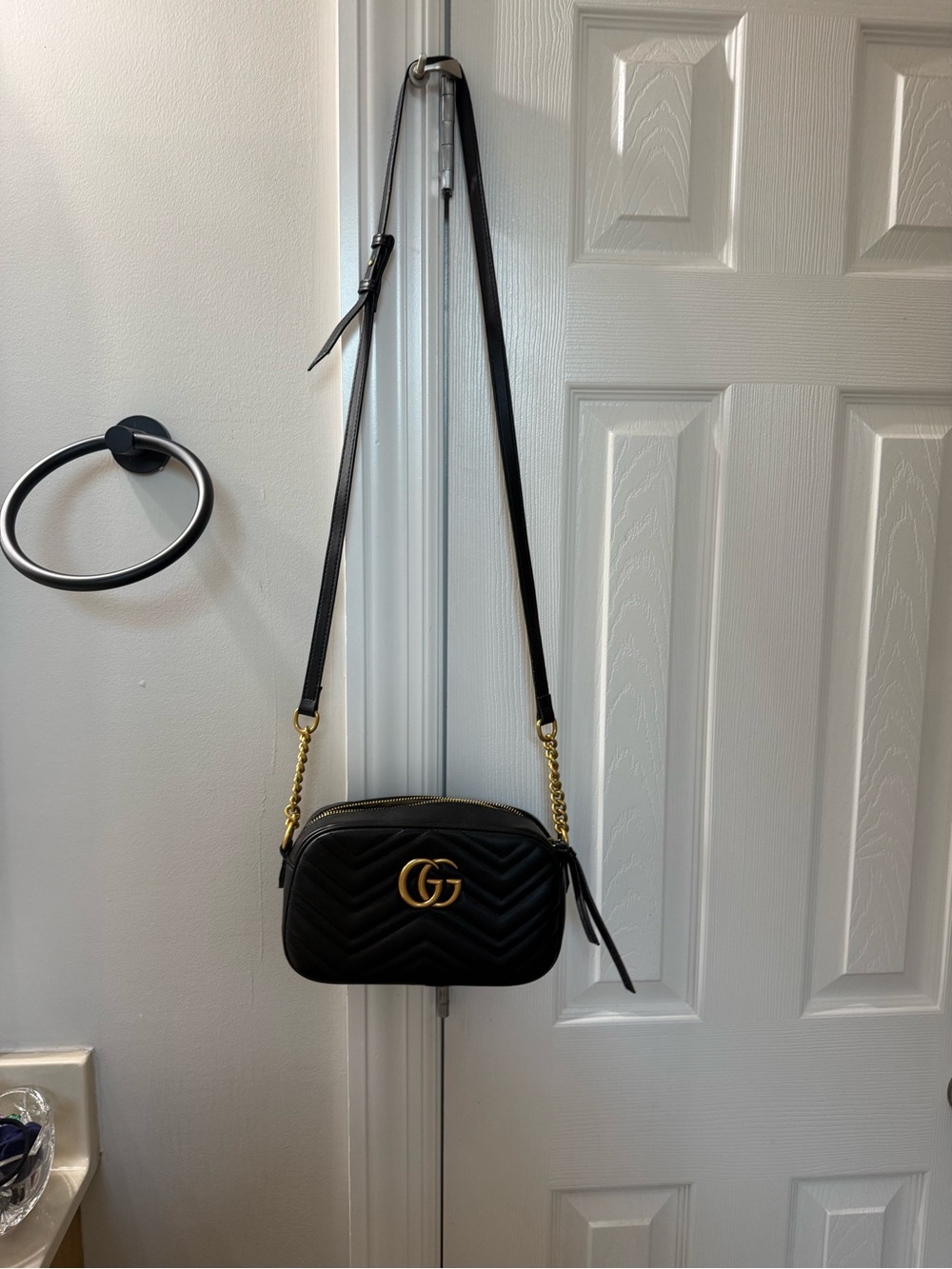 Black Crossbody with Gold Hardware